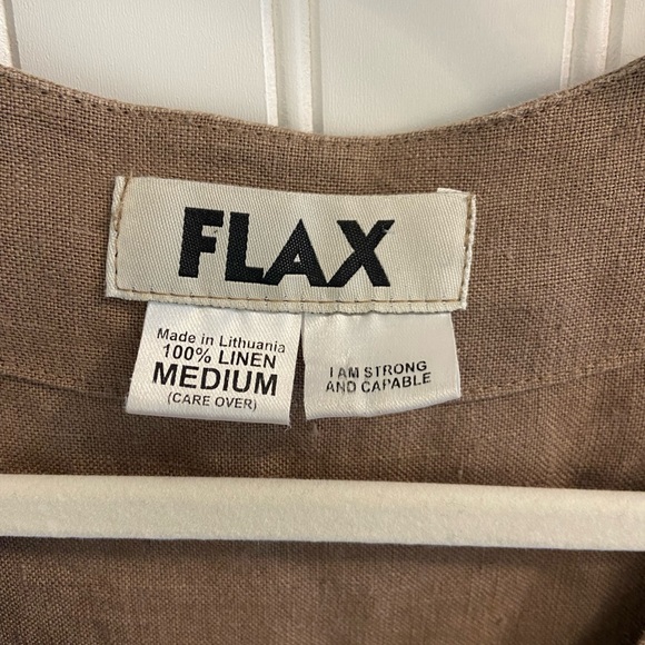 Flax Linen Jacket light brown size Medium - Picture 2 of 9